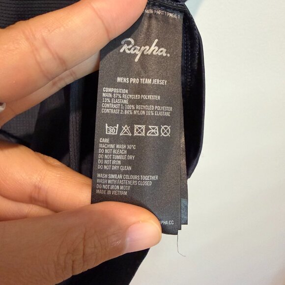 Rapha Men's Pro Team Cycling Jersey - Sz M, Dark Grey/Black - Picture 6 of 6